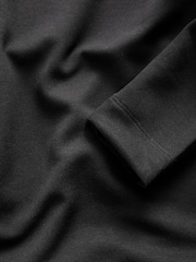 Black Long Sleeve Slinky Slash Neck Dress - Image 4 of 9