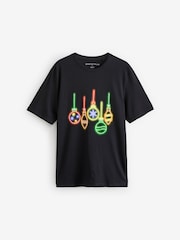 Black 100% Cotton Christmas Neon T-Shirts 3 Pack - Image 10 of 12