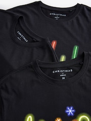 Black 100% Cotton Christmas Neon T-Shirts 3 Pack - Image 12 of 12