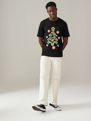 Black 100% Cotton Christmas Neon T-Shirts 3 Pack - Image 5 of 12