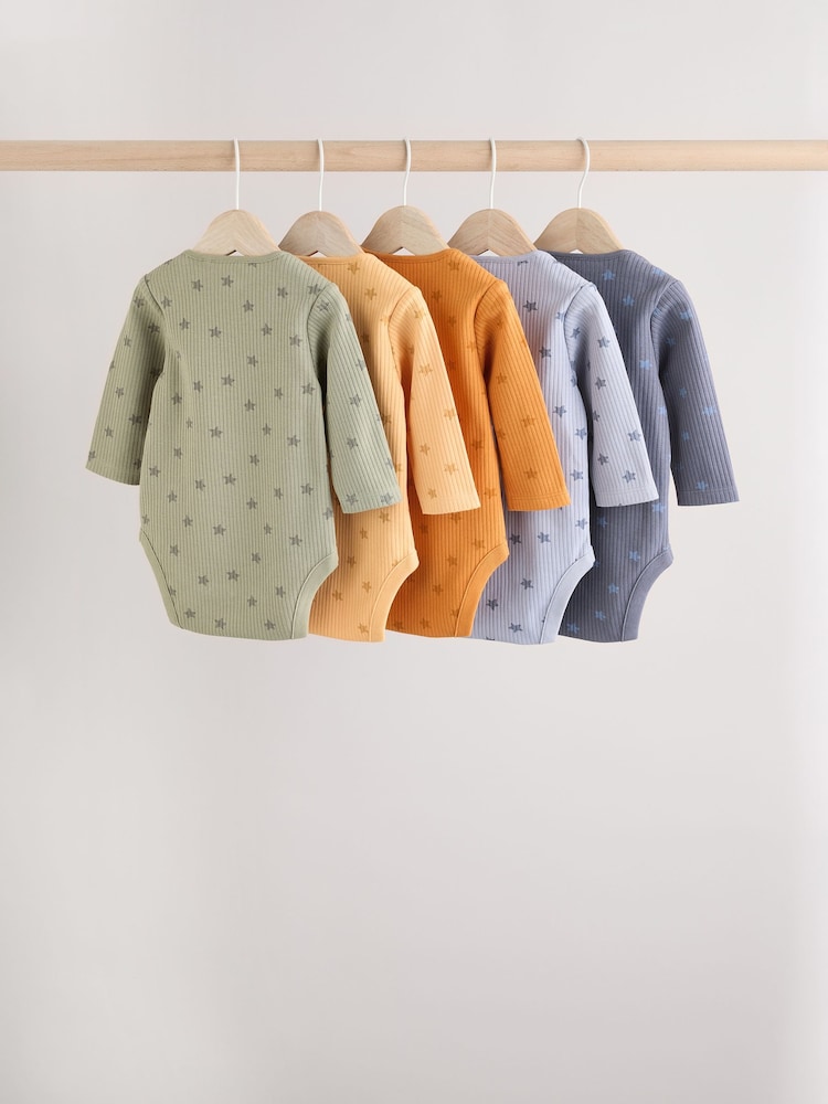 Herbstliche Farben, Sterne und Streifen - Baby-Bodys im 5er-Pack - Bild 2 von 13 Herbstliche Farben, Sterne und Streifen - Baby-Bodys im 5er-Pack - Bild 2 von 13