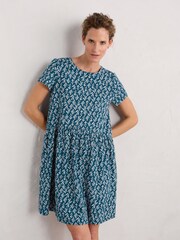 Seasalt Cornwall Blue Tall Short Sleeve Sea Mirror Dress - Image 1 of 5