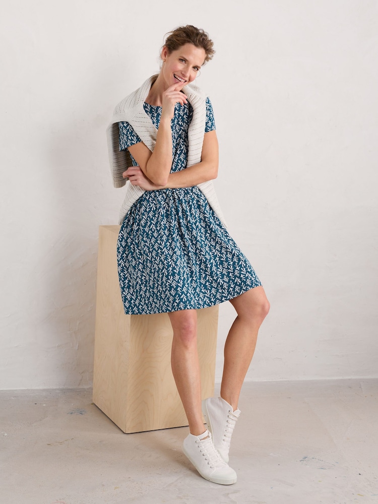 Seasalt Cornwall Blue Tall Short Sleeve Sea Mirror Dress - Image 2 of 5
