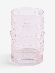 Set of 2 Pink Heart Pressed Tumbler Glasses - Image 4 of 4
