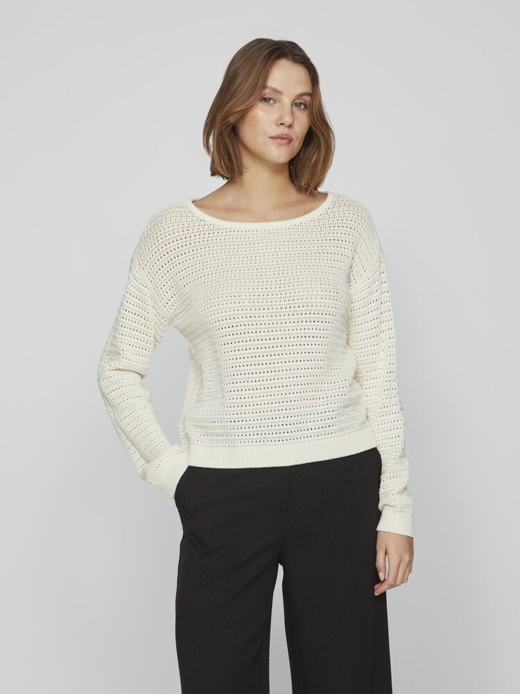 VILA White Pointelle Lightweight Jumper - Image 2 of 6