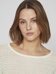 VILA White Pointelle Lightweight Jumper - Image 4 of 6