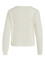 VILA White Pointelle Lightweight Jumper - Image 6 of 6