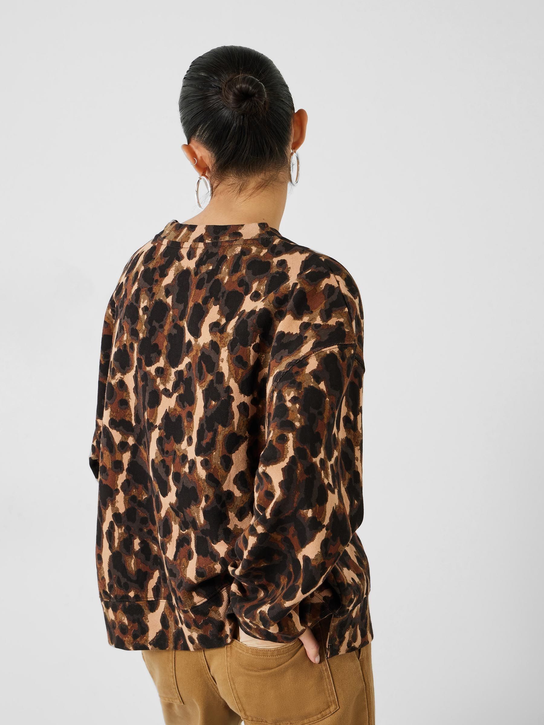 Hush oversized leopard sweatshirt hotsell