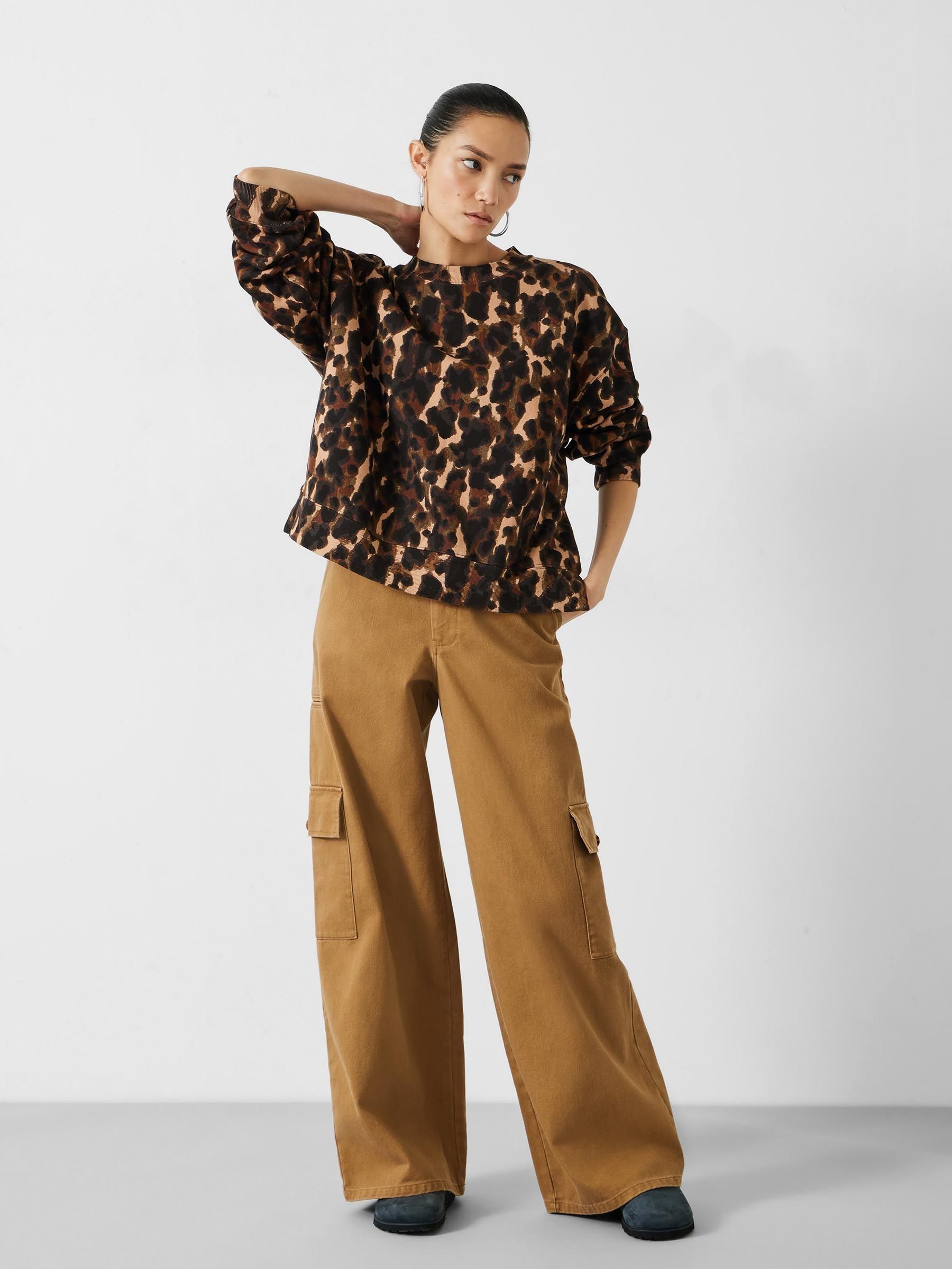 Buy Hush Brown Leanne Leopard Sweatshirt from Next Luxembourg