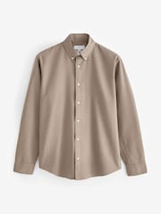 Sage Green/Mauve Purple/Stone Natural 100% Cotton Long Sleeve Oxford Shirts 3 Pack - Image 10 of 13
