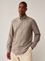 Sage Green/Mauve Purple/Stone Natural 100% Cotton Long Sleeve Oxford Shirts 3 Pack - Image 6 of 13