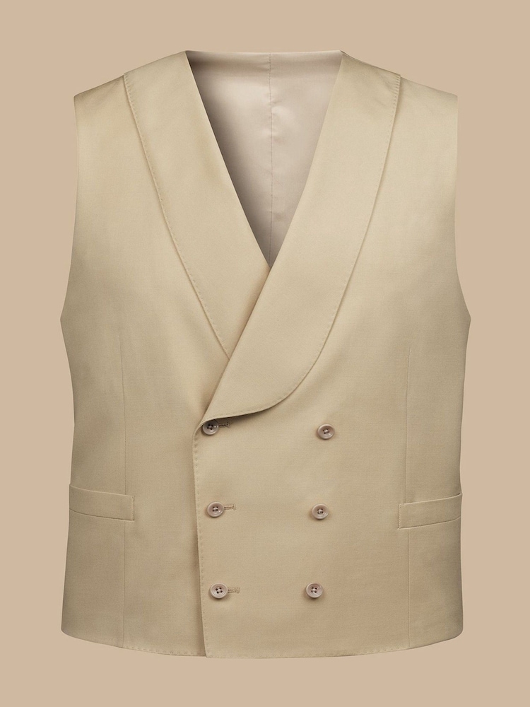 Charles Tyrwhitt Gold Adjustable Fit Morning V2 Suit: Waistcoat - Image 5 of 5