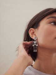 Silberfarben - Halloween Skeleton Drop Earrings - Bild 4 von 9