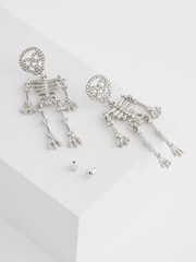Silberfarben - Halloween Skeleton Drop Earrings - Bild 6 von 9