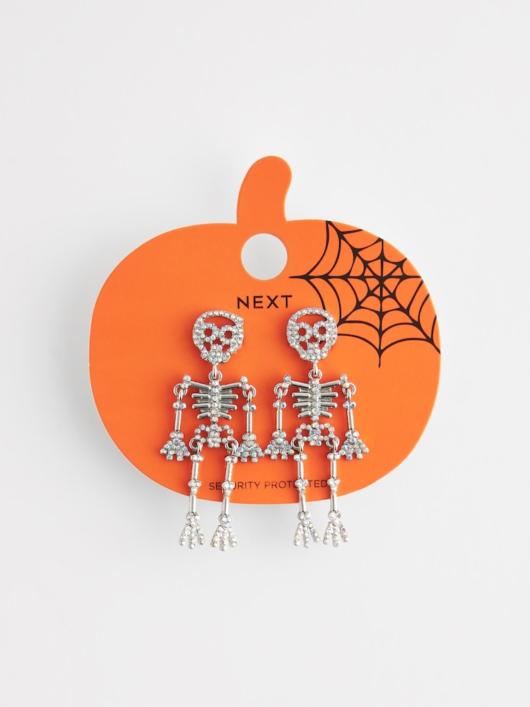 Silberfarben - Halloween Skeleton Drop Earrings - Bild 9 von 9
