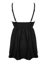 Pour Moi Black Black Fiji V-Neck Tummy Control Swim Dress - Image 4 of 4