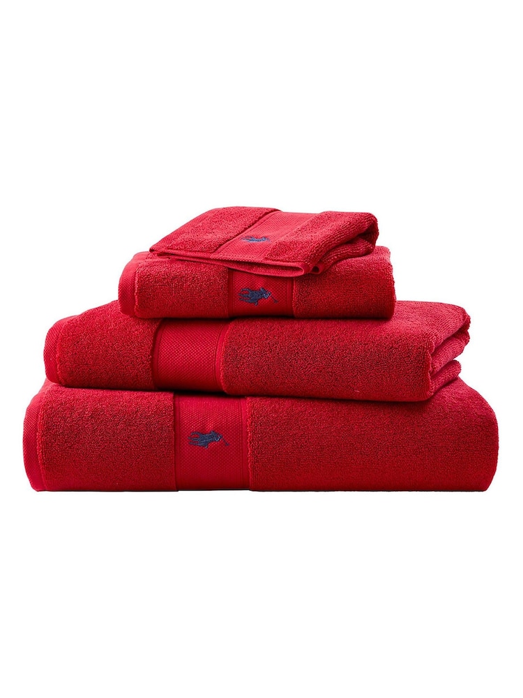 Ralph Lauren Red 2000 Polo Player Towel - Image 1 of 4 Ralph Lauren Red 2000 Polo Player Towel - Image 1 of 4