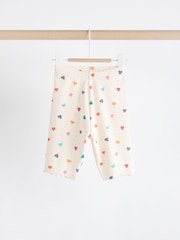 White/Multicolour Heart Print Baby Top and Wide Leg Trousers 2 Piece Set (0mths-2yrs) - Image 4 of 9