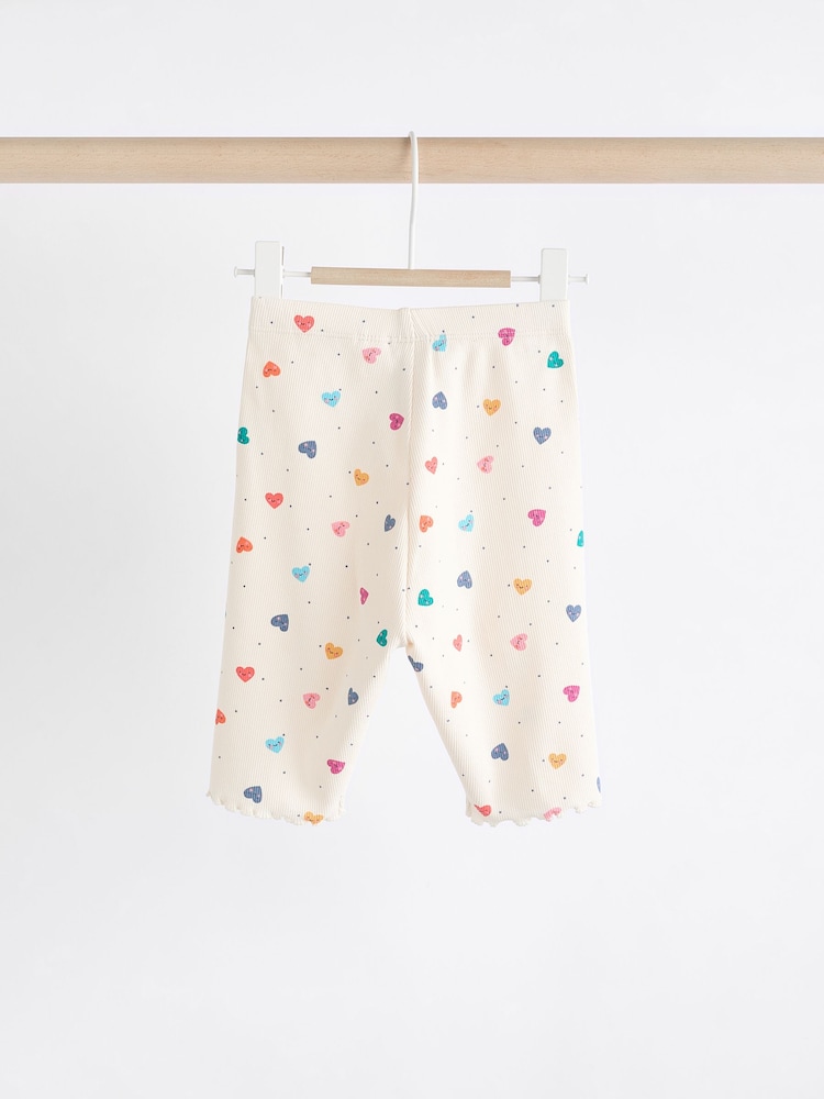 Blanc/Multicolore Cœur Imprimé - Baby Top and Wide Leg Trousers 2 Piece Set - Image 5 of 9