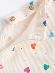 White/Multicolour Heart Print Baby Top and Wide Leg Trousers 2 Piece Set (0mths-2yrs) - Image 7 of 9