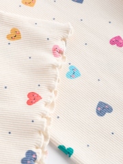 White/Multicolour Heart Print Baby Top and Wide Leg Trousers 2 Piece Set (0mths-2yrs) - Image 8 of 9