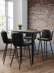 Julian Bowen Black Luxe Faux Leather Barstool - Image 1 of 6