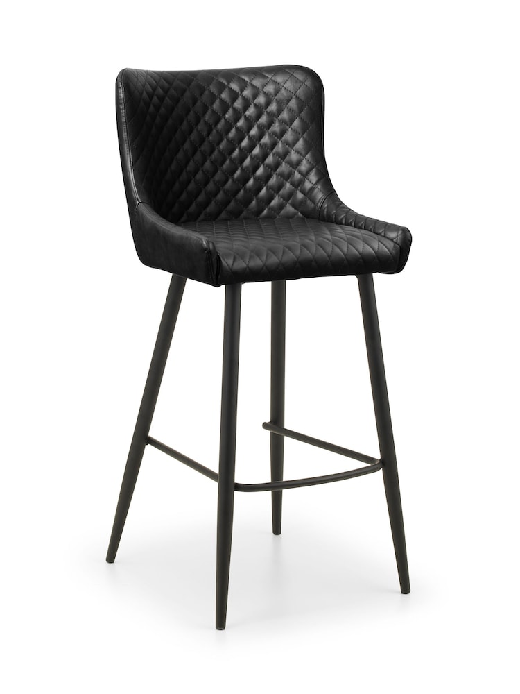 Julian Bowen Black Luxe Faux Leather Barstool - Image 2 of 6
