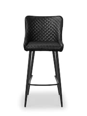 Julian Bowen Black Luxe Faux Leather Barstool - Image 3 of 6