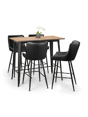 Julian Bowen Black Luxe Faux Leather Barstool - Image 4 of 6