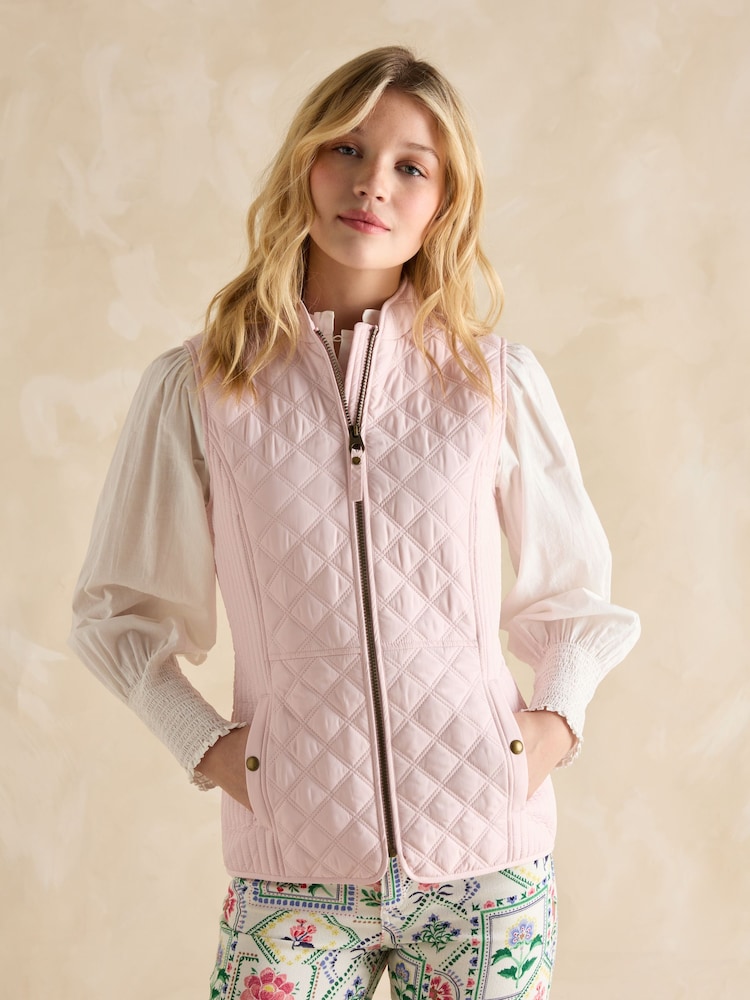 Pink - Joules Minx Duschfester Diamant Gesteppt Weste - Bild 1 von 8 Pink - Joules Minx Duschfester Diamant Gesteppt Weste - Bild 1 von 8