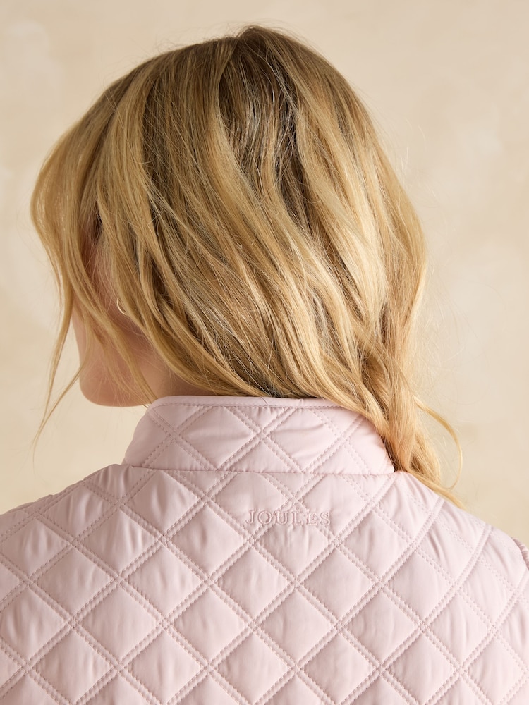 Joules Minx Pink Showerproof Diamond Quilted Gilet - Image 7 of 8