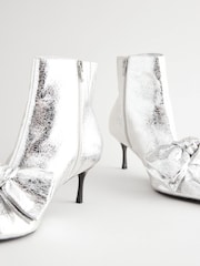 Silver Forever Comfort® Bow Detail Skinny Heeled Boots - Image 11 of 11