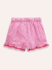 Boden Pink Frill Hem Woven 100% Cotton Shorts - Image 2 of 3