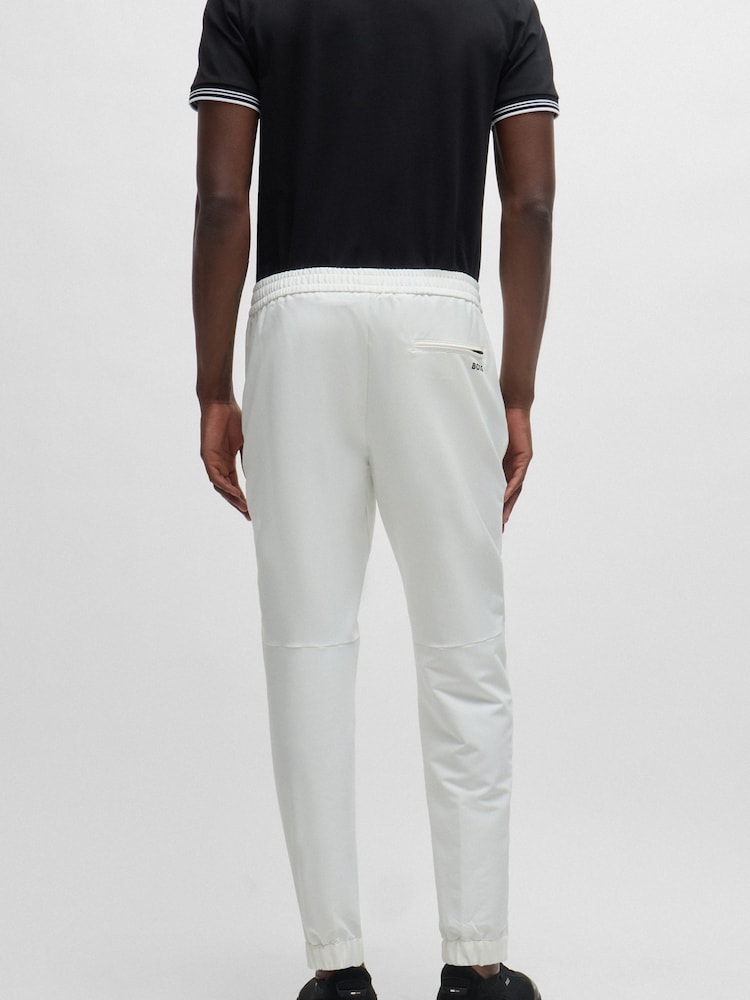 BOSS White Tapered Fit Stretch Cuffed Chino Trousers - Image 1 of 5