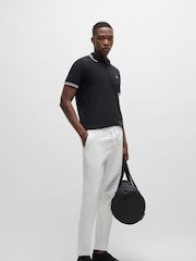 BOSS White Tapered Fit Stretch Cuffed Chino Trousers - Image 3 of 5