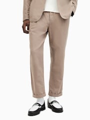 AllSaints Brown Sainte Relaxed Fit Trousers - Image 1 of 6