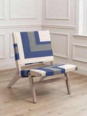 Voyage Maison Blue Ballari Geometric Boho Chair - Image 1 of 4