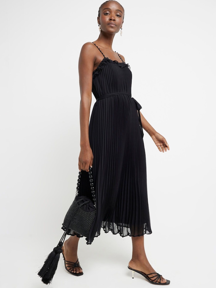 Платье миди с плиссировкой и оборками River Island - Изображение 1 из 4