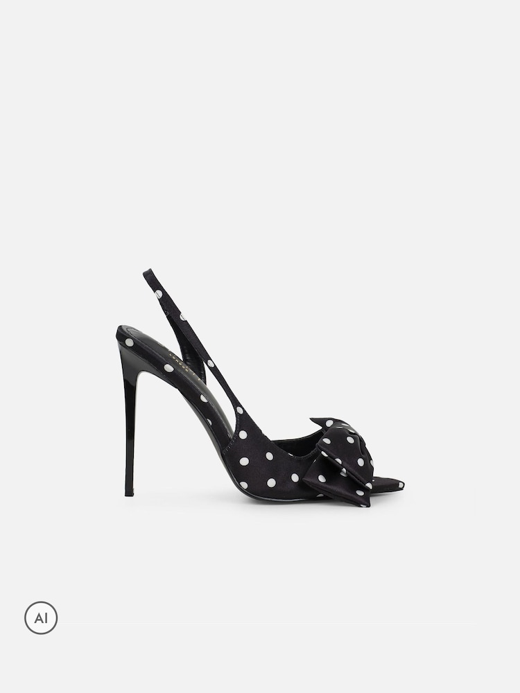Noir - Simmi London Toppaz Bow Detail Slingback Sandals - Image 2 de 4 Noir - Simmi London Toppaz Bow Detail Slingback Sandals - Image 2 de 4