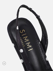 Noir - Simmi London Toppaz Bow Detail Slingback Sandals - Image 3 de 4