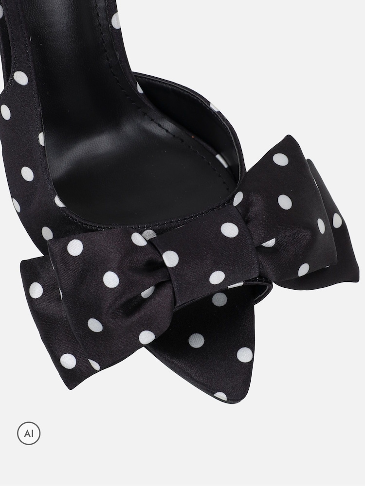 Noir - Simmi London Toppaz Bow Detail Slingback Sandals - Image 4 de 4 Noir - Simmi London Toppaz Bow Detail Slingback Sandals - Image 4 de 4
