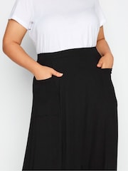 Yours Curve Black Maxi Jersey Skirt - Image 4 of 4