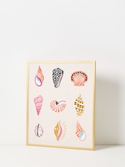 Oliver Bonas Natural Beaded Shells Framed Wall Art - Image 1 of 4