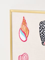 Oliver Bonas Natural Beaded Shells Framed Wall Art - Image 2 of 4