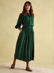 Joules Elena Green Paisley Button Down Maxi Dress - Image 3 of 6