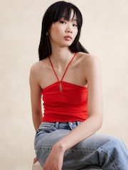 Banana Republic Red Keyhole Sleeveless Top - Image 1 of 1
