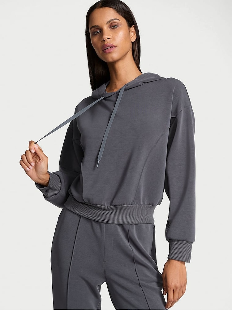 Victoria's Secret Grey Featherweight Knit Hoodie - Image 1 of 4 Victoria's Secret Grey Featherweight Knit Hoodie - Image 1 of 4