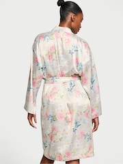 Victoria's Secret Pink Delicate Garden Print Satin Midi Robe - Image 2 of 3