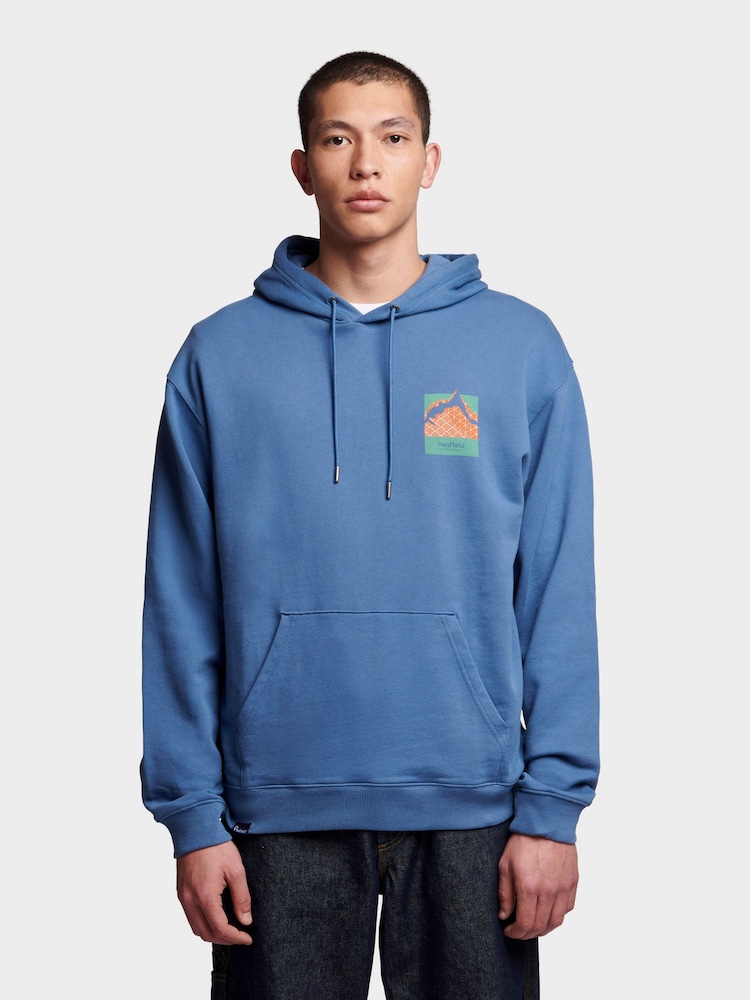 Penfield Blue Mens Relaxed Fit Mountain Back Print 100% Cotton Hoodie - Image 1 of 1