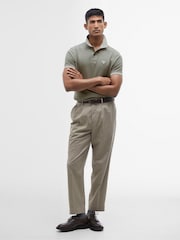Barbour® Green Marlton Contrast Collar 100% Cotton Polo Shirt - Image 2 of 6